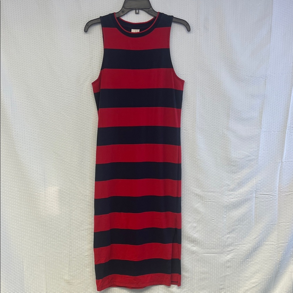 a new day Red and Black Sleeveless Striped Maxi Dress